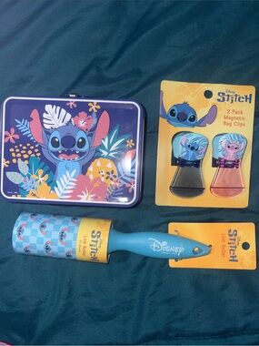 Disney Stitch Blue Lunch Tin & Accessories Set - Blue